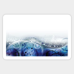 Blue music notation Sticker